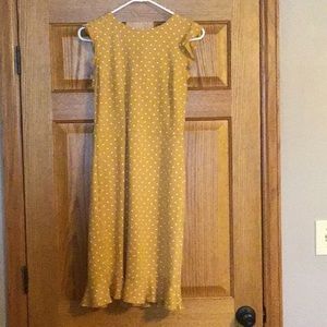 Old Navy mustard polka dot dress size small.